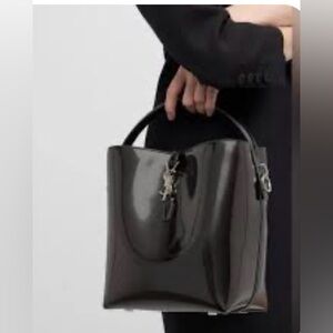 Saint Laurent Le 37 Large Bucket Bag Patent Black $3400